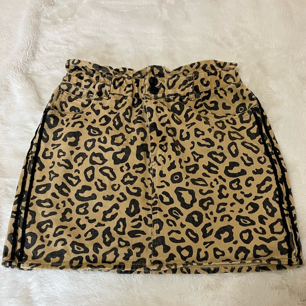 Stella Laguna Beach Cheetah Print Jean Skirt size S